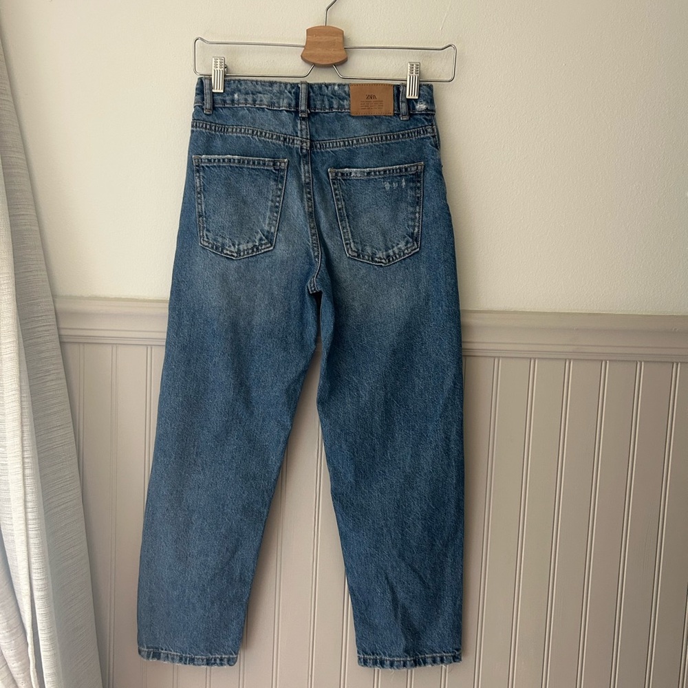 Zara Girls 11-12 Kids Blue Denim Jeans - Picture 4 of 5